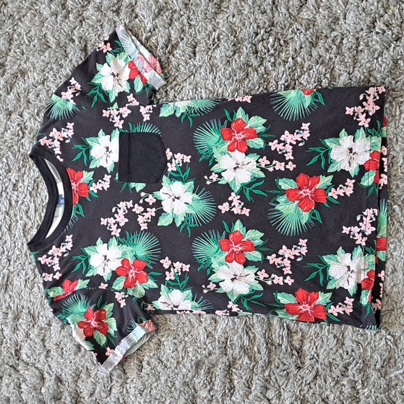 Divided | Colorful tropical floral women's t shirt,front pocket - Picture 10 of 12